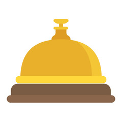 
Flat vector icon design of a reception bell, symbolising hotel service
