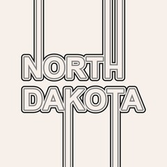 Image relative to USA travel. North Dakota state name in geometry style design. Creative vintage typography poster concept.