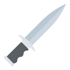 
A cutting tool and weapon, knife flat icon

