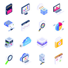 
Set of Big Data Isometric Icons 
