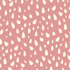 Seamless vector cute pattern with white drops on pink background for girls, textiles, clothes, notebooks, wallpaper and other