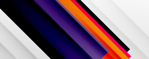 Fototapeta premium Geometric abstract backgrounds with shadow lines, modern forms, rectangles, squares and fluid gradients. Bright colorful stripes cool backdrops