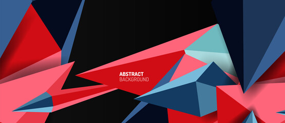 Naklejka premium 3d low poly abstract shape background vector illustration