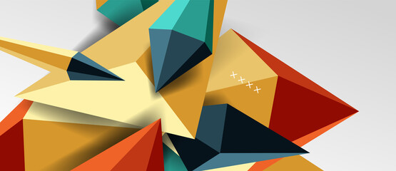 3d low poly abstract shape background vector illustration