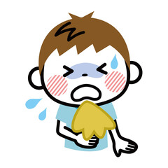 Obraz premium 嘔吐する子ども