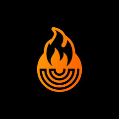 simple modern abstract fireplace vector icon
