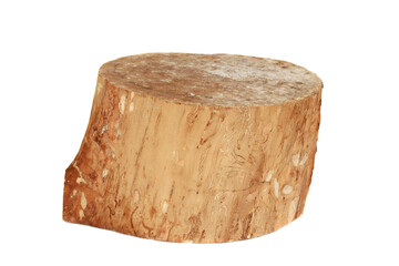 Cut tree trunk isolated on a white background