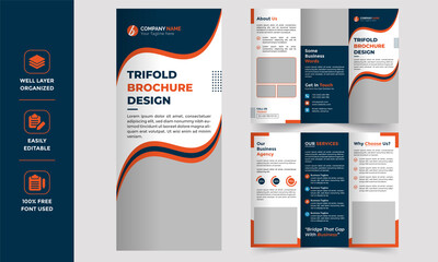 Corporate Business Trifold Brochure Design