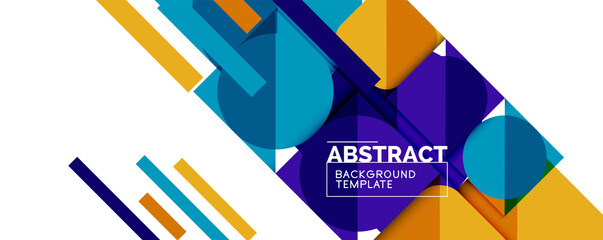 Clean minimal geometric abstract background with triangles and circles. Vector illustration for covers, banners, flyers and posters and other designs