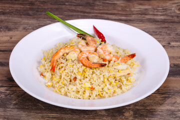 Thai style fried rice with prawn