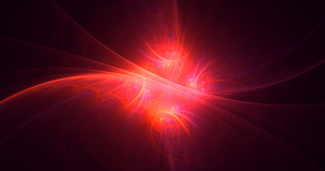 3D rendering abstract multicolor fractal light background