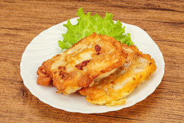 Roasted cod fish in bread