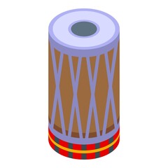 Indian drums icon. Isometric of indian drums vector icon for web design isolated on white background