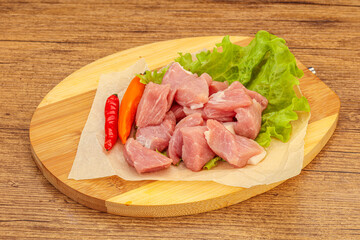 Raw pork meat for cooking