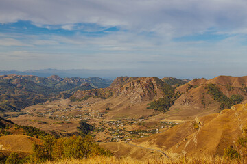 Landscape color photo of mountains