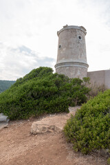 Fototapeta na wymiar Venetian lighthouse of Fiskardo in Kefalonia in Greece