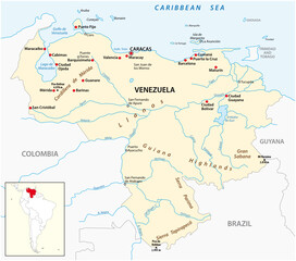 Fototapeta na wymiar vector map of the Bolivarian Republic of Venezuela