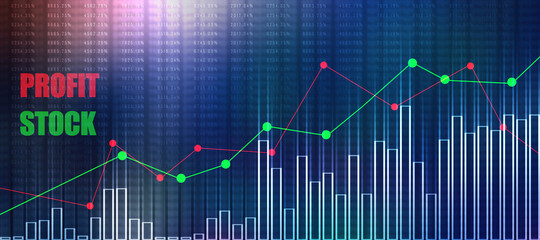 2d rendering Stock market online business concept. business Graph 