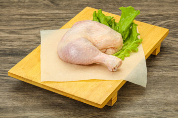 Raw chicken leg for cooking