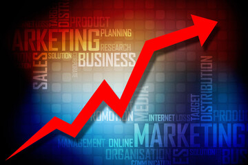 3d rendering Stock market online business concept. business Graph 