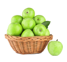 Green apples isolated on the white background