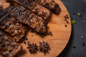 Fried fish. Cooked on a barbecue. crunchy and delicious.