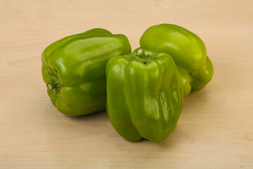 Green sweet bell pepper heap