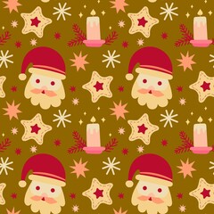 New Year, Christmas vector seamless pattern for design of wrapping paper, fabric, banner.