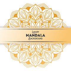 Luxury mandala background with floral ornament pattern. Hand drawn gold mandala design. Vector mandala template for decoration invitation, cards, wedding, logos, cover, brochure, flyer, banner.