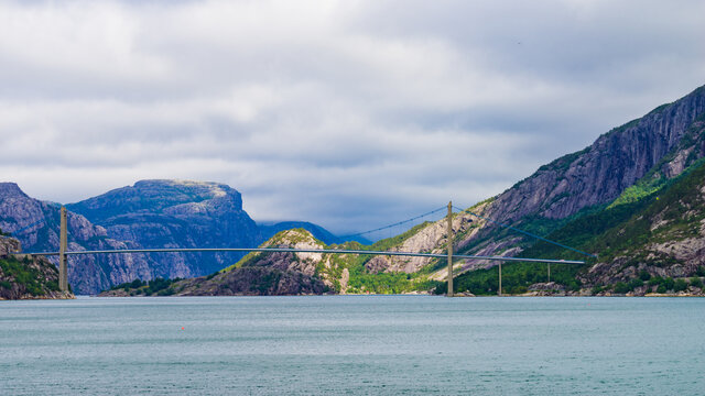 Bridge over fjord in Norway