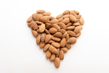 Almonds with white background