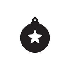 Obraz premium Simple christmas ball flat icon design vector