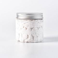 Skin and body care, clean products concept, handmade organic cosmetics with natural ingredients on white background