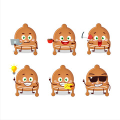 Christmas hat cookies cartoon character with various types of business emoticons