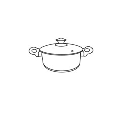 simple white soup pot icon