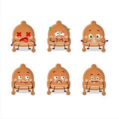 Christmas hat cookies cartoon character with nope expression