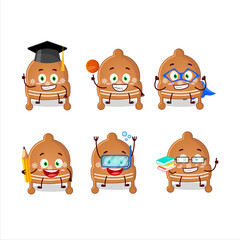 School student of christmas hat cookies cartoon character with various expressions