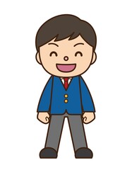 Fototapeta premium 笑う 男子学生 ブレザー