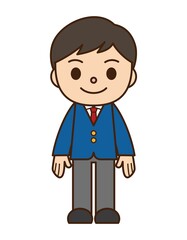 Fototapeta premium 直立 男子学生 ブレザー