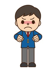 怒り 男子学生 ブレザー