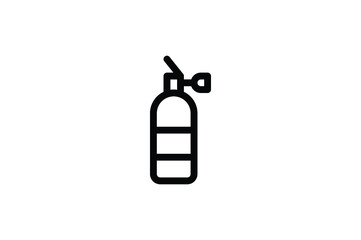 Firefighter Outline Icon - Extinguisher