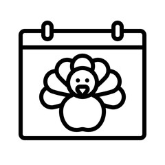 Calendar icon, Thanksgiving related vector