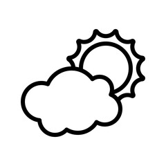 Sun behind cloud icon, Thanksgiving related vector