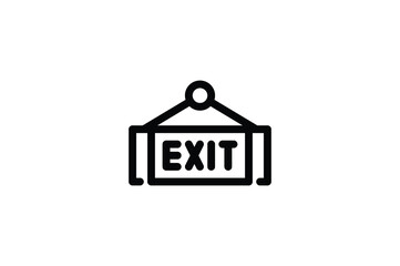 Firefighter Outline Icon - Exit Sign