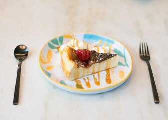 piece of cake on plate