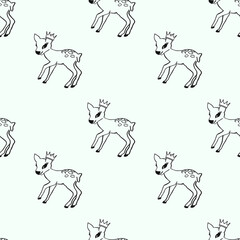 Rehkitz Muster nahtlos hellblau