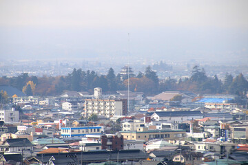 飯盛山からの鶴ヶ城（福島県・会津若松市）