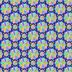 seamless decorative pattern of round ornaments.