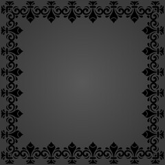 Classic square frame with arabesques and orient elements. Abstract ornament with place for text. Vintage pattern