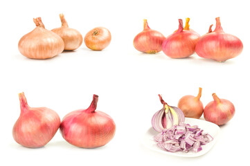 Set of Ripe onion isolated on a white background cutout